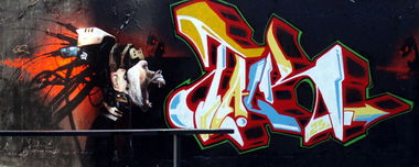 Graffiti Wall in Weimar - Photo by Oldschool - Case, Rusk, Talk