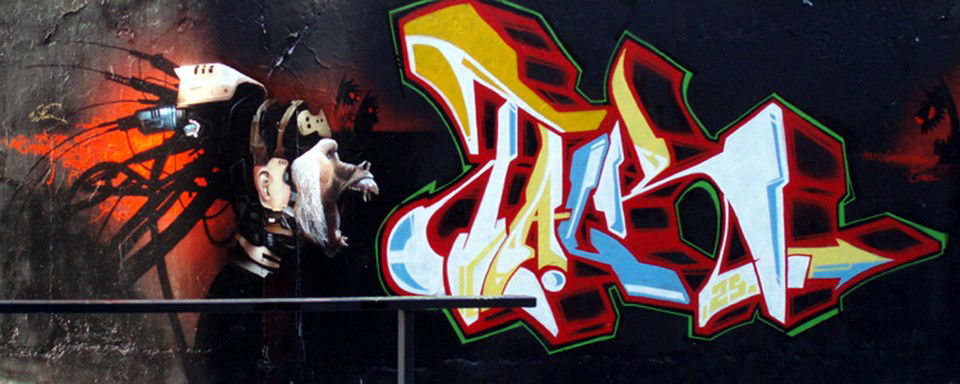 Graffiti Wall in Weimar - Photo by Oldschool - Case, Rusk, Talk