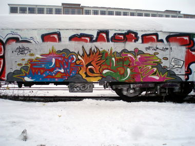 Graffiti Train in Jena - Photo by Oldschool - Zosk79, Orbit, Shekz