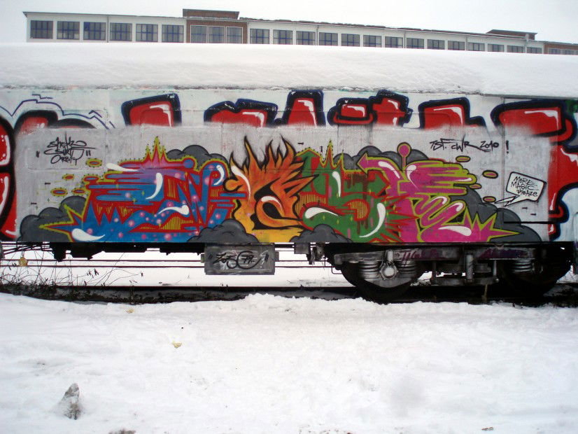 Graffiti Train in Jena - Photo by Oldschool - Zosk79, Orbit, Shekz