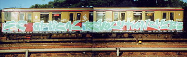 Graffiti Train in Berlin - Photo by Oldschool - Se, Optical, Revolution