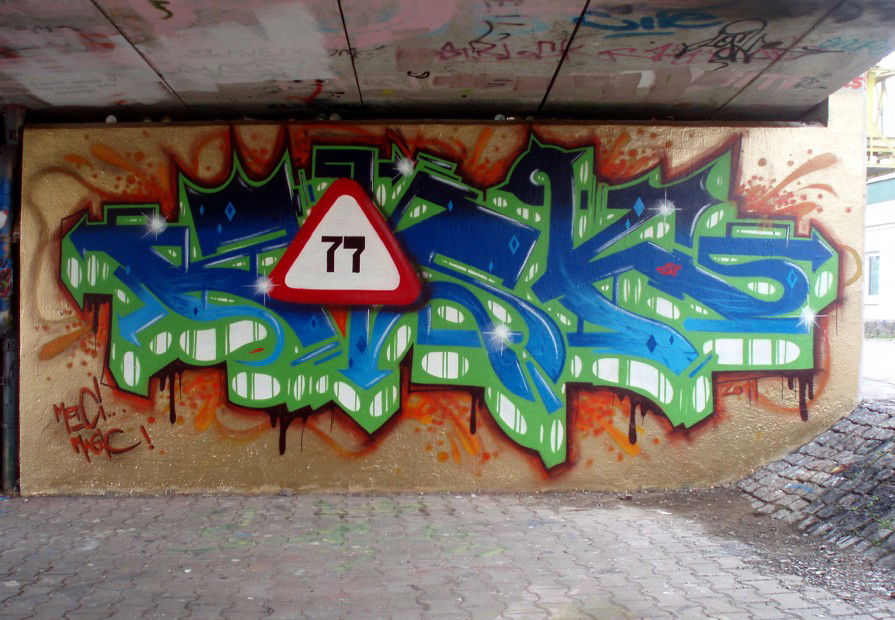 Graffiti Wall in Erfurt - Photo by Oldschool - Zosk79, Merci, Magic