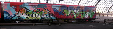 Graffiti Train in Berlin - Photo by Oldschool - Bensa, Tags