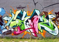 Graffiti Wall in Berlin - Photo by Oldschool - Can2, Atom, Wow123