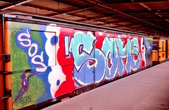 Graffiti Train in Berlin - Photo by Oldschool - Some, SOS