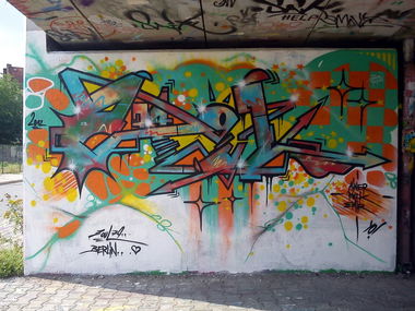 Graffiti Wall in Erfurt - Photo by Oldschool - Zoul79, Musk, Ainer