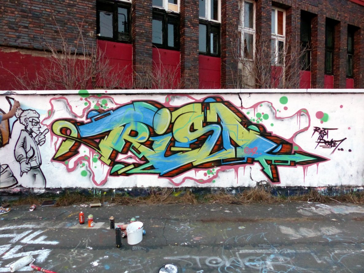 Graffiti Wall in Erfurt - Photo by Oldschool - TRISD, TRIST, ZOSK79 (2015)