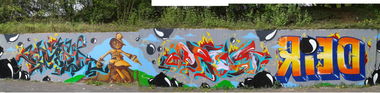 Graffiti Wall in Erkrath - Photo by Omra79 - Omra, Miroh, Drug