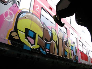 Graffiti Train in Stuttgart - Photo by Oneleg - Osman, DTS, HCCB (2009)