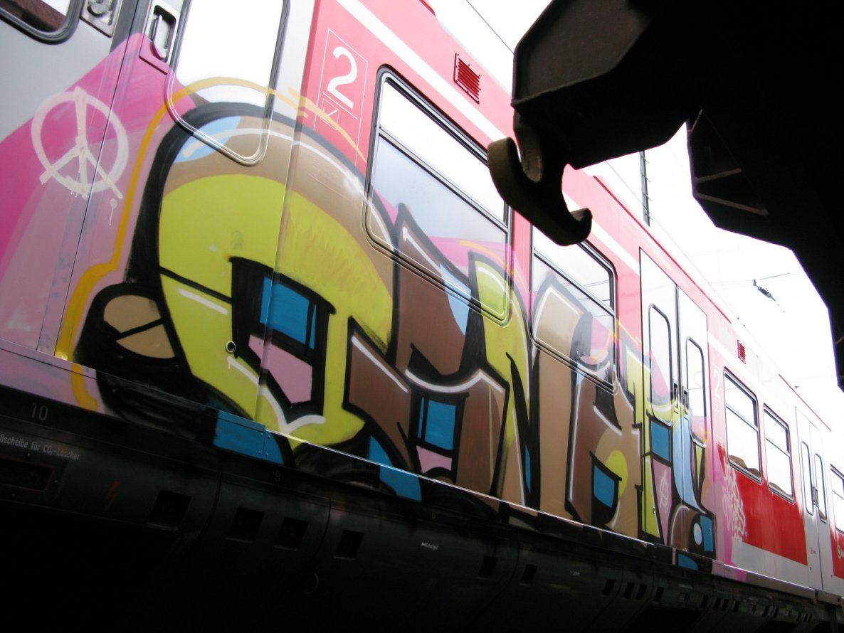 Graffiti Train in Stuttgart - Photo by Oneleg - Osman, DTS, HCCB (2009)