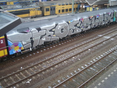 Graffiti Train in Rotterdam - Photo by Oneleg - Treos, Shrek (2008)