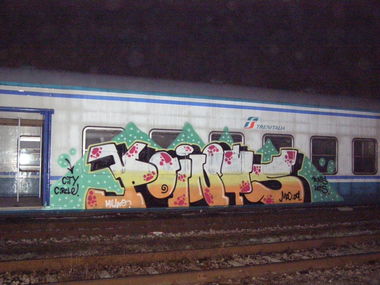 Graffiti Train in Milano - Photo by Oneleg - Points, HNG (2009)