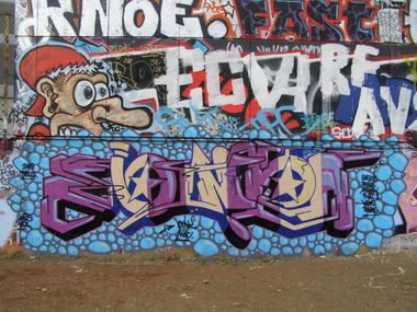 Graffiti Wall in Paris - Photo by Oneleg - Oink (2009)