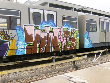Graffiti Train in Vienna - Photo by Oneleg - Points, HNG (2008)