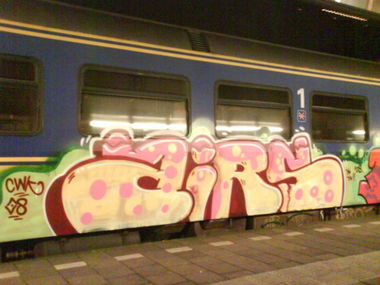 Graffiti Train in Amsterdam - Photo by Oneleg - Airs, CWK (2008)