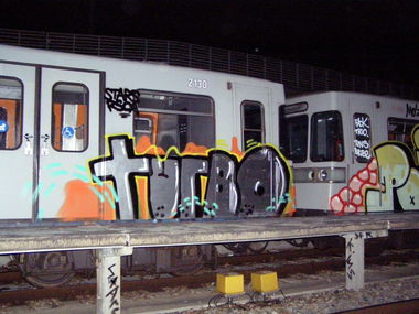 Graffiti Train in Vienna - Photo by Oneleg - Turbo, RSCA, STARS (2008)