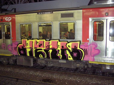 Graffiti Train in Lissabon - Photo by Oneleg - Hern (2009)