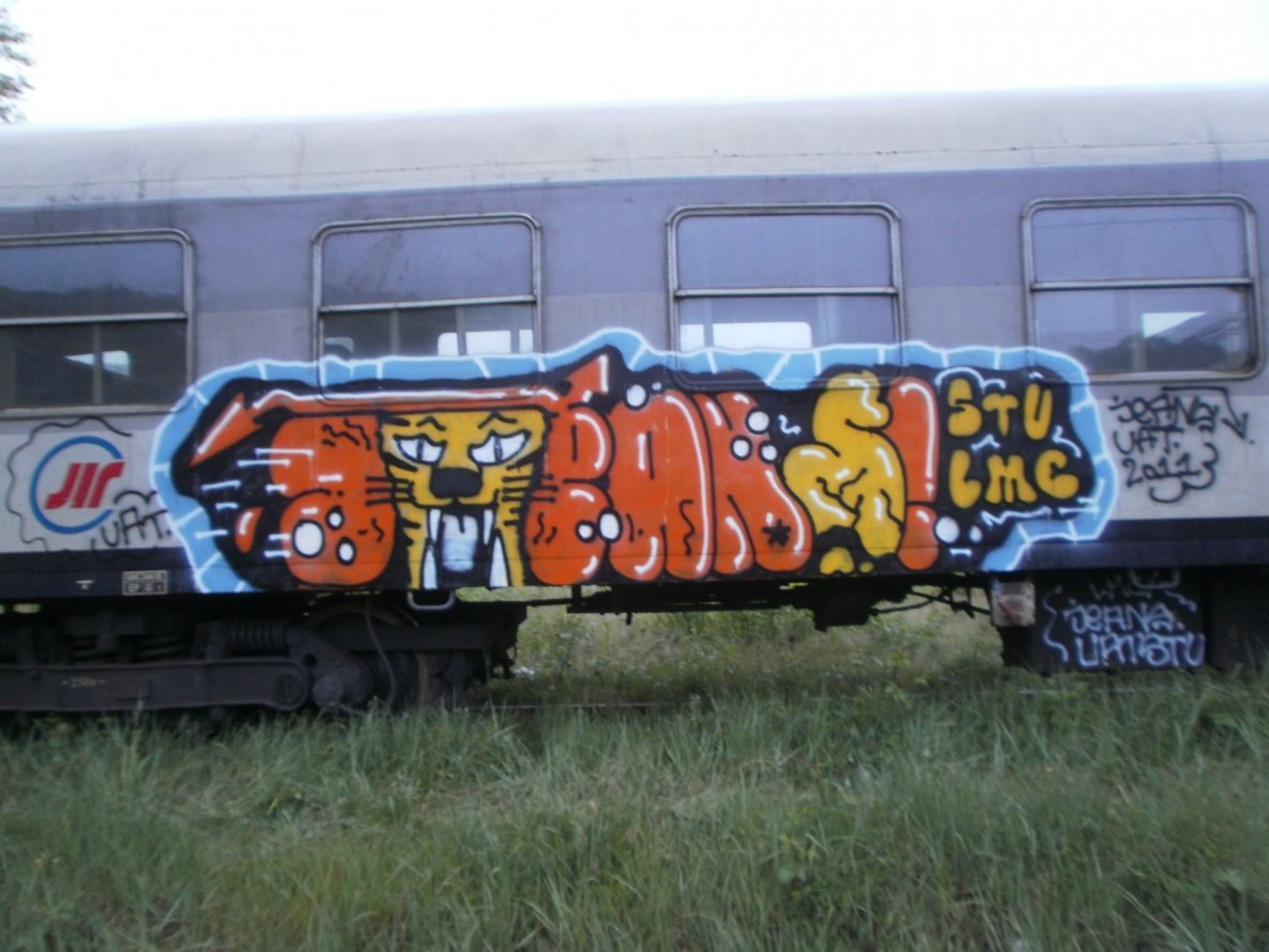 Graffiti Train in Belgrade - Photo by Oneleg - Jeans, UAT, STU (2011)