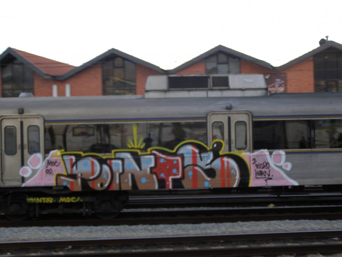 Graffiti Train in Lissabon - Photo by Oneleg - Points, HNG (2009)