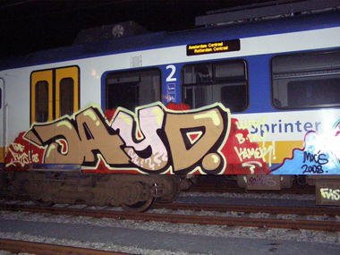 Graffiti Train in Amsterdam - Photo by Oneleg - Jayd, Jaydee, TMF (2008)