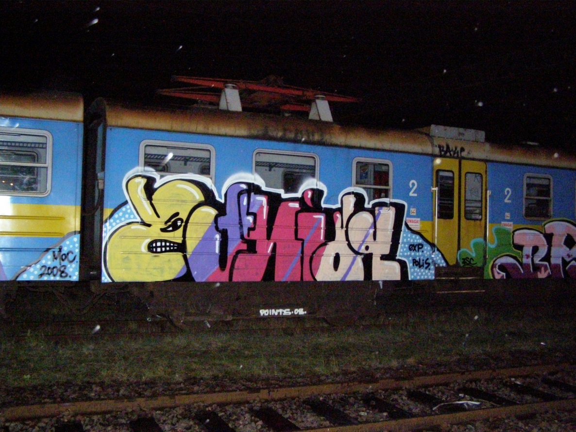 Graffiti Train in Wroc?aw - Photo by Oneleg - Points, HNG (2008)