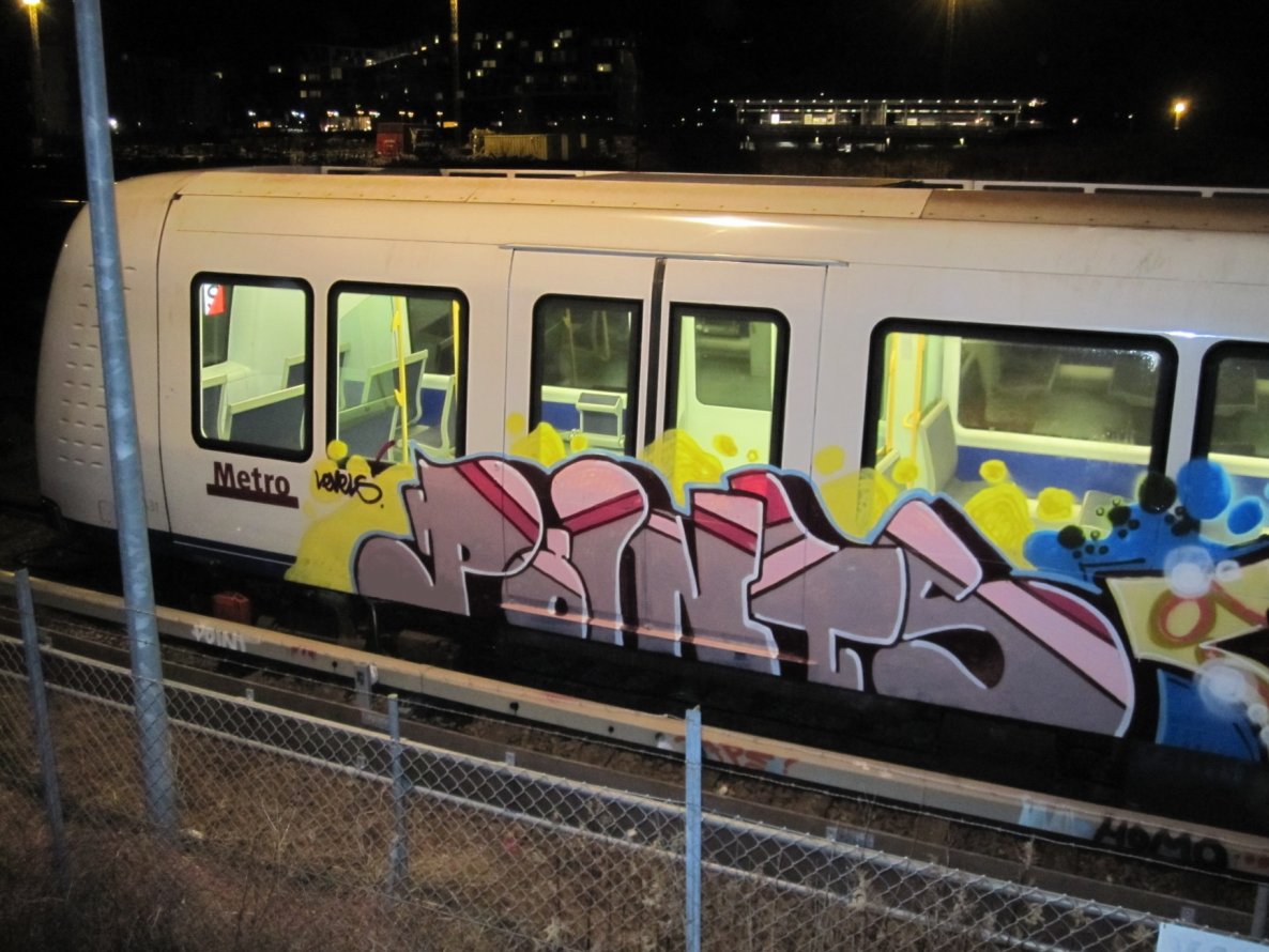 Graffiti Train in Copenhagen - Photo by Oneleg - Points, HNG (2011)