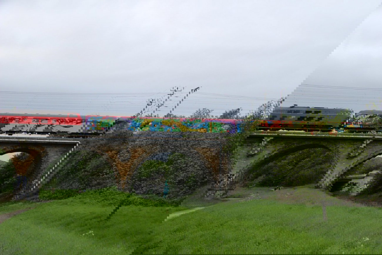 Graffiti Train in Hannover - Photo by Oneleg - Points, HNG, FTN (2013)