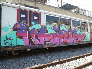 Graffiti Train in Naples - Photo by Oneleg - Points, HNG, FTN (2013)