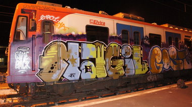 Graffiti Train in Catania - Photo by Oneleg - Magil, UFS, Gost (2012)
