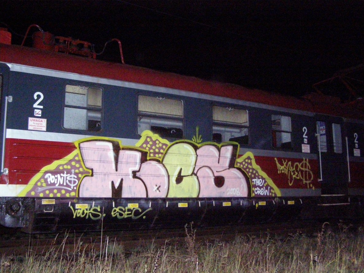 Graffiti Train in Wroc?aw - Photo by Oneleg - Mocs, Points, HNG (2008)