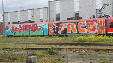 Graffiti Train in Hannover - Photo by Oneleg - Points, FTN, HNG (2013)