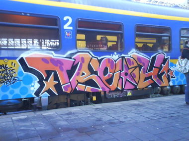 Graffiti Train in Rotterdam - Photo by Oneleg - Treoh, ID (2008)