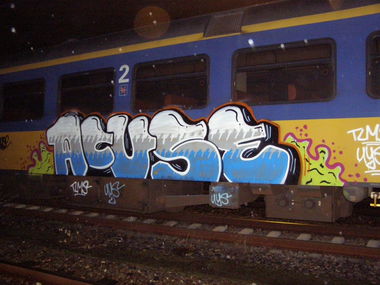 Graffiti Train in Amsterdam - Photo by Oneleg - Acuse, TLM (2008)