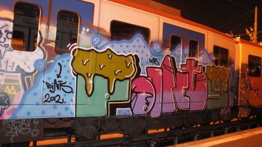 Graffiti Train in Catania - Photo by Oneleg - Points, HNG (2012)