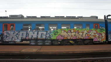 Graffiti Train in Belgrade - Photo by Oneleg - Kang, CSP, Points (2013)