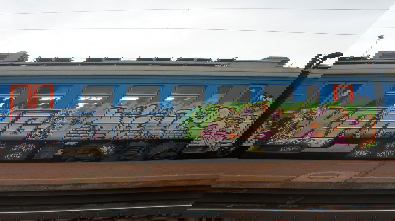 Graffiti Train in Belgrade - Photo by Oneleg - Kang, CSP, Points (2013)