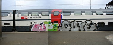 Graffiti Train in Bern - Photo by Oneleg - Outs, Cure (2012)