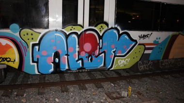Graffiti Train in Barcelona - Photo by Oneleg - Alor, ORC, Yuros (2012)