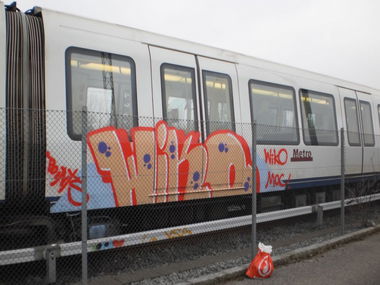 Graffiti Train in Copenhagen - Photo by Oneleg - Wiko, RIP, Points (2011)