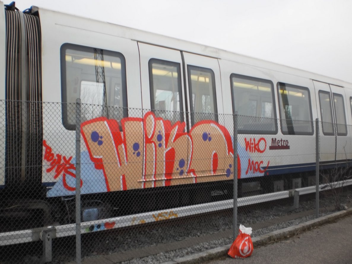 Graffiti Train in Copenhagen - Photo by Oneleg - Wiko, RIP, Points (2011)