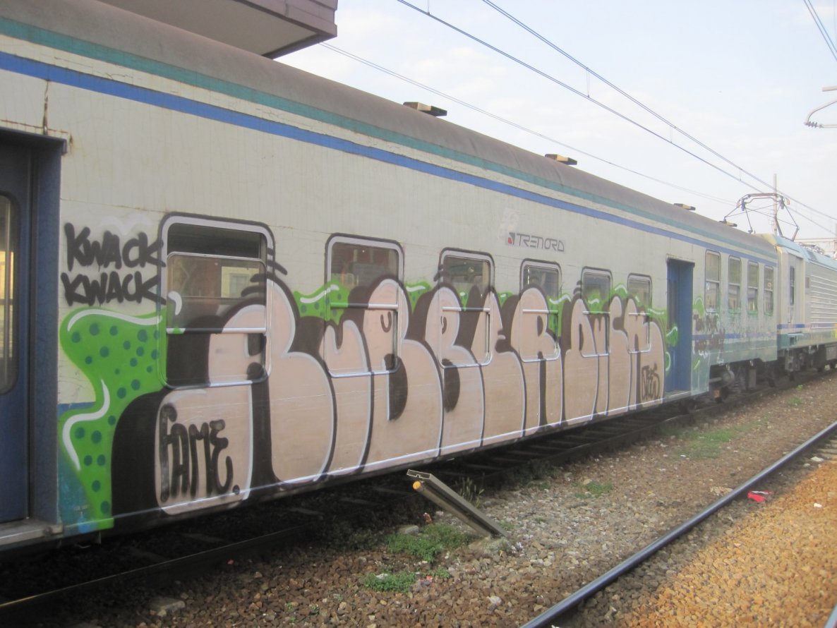 Graffiti Train in Milano - Photo by Oneleg - Rubber, Duck, FAME (2012)