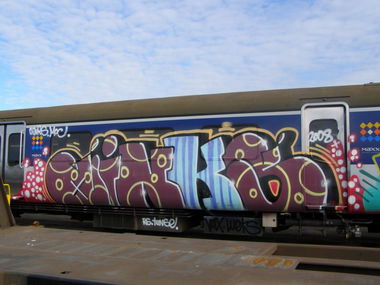Graffiti Train in Auckland - Photo by Oneleg - Oinks (2008)