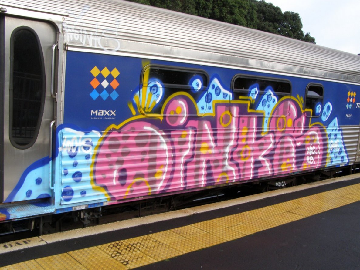 Graffiti Train in Auckland - Photo by Oneleg - Oinks (2008)
