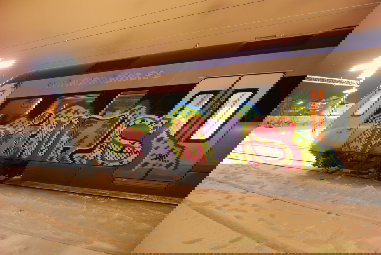 Graffiti Train in Gävle - Photo by Oneleg - Points, HNG (2011)