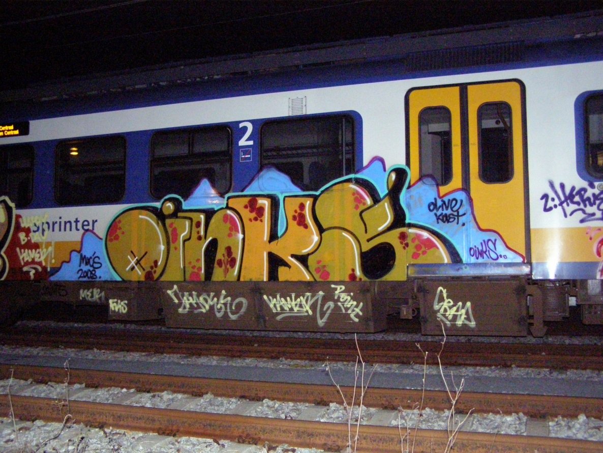 Graffiti Train in Amsterdam - Photo by Oneleg - Oinks, Points, HNG (2008)