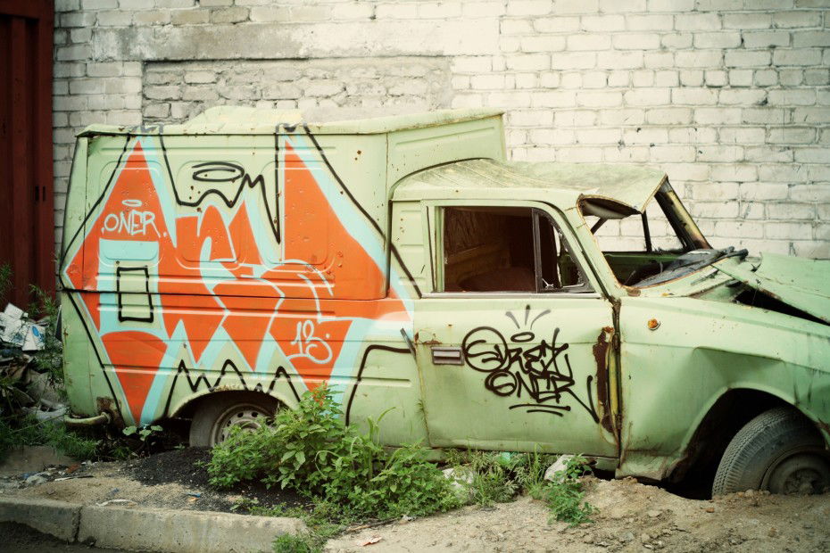 Graffiti Bombing in Blagoveshchensk - Photo by Orezoner - car, orezoner, orez (2013)