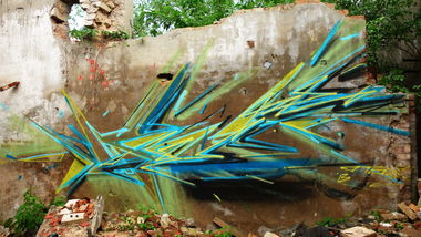 Graffiti Wall in Poznan - Photo by Otox - abstract, dynamic, dynamism (2013)