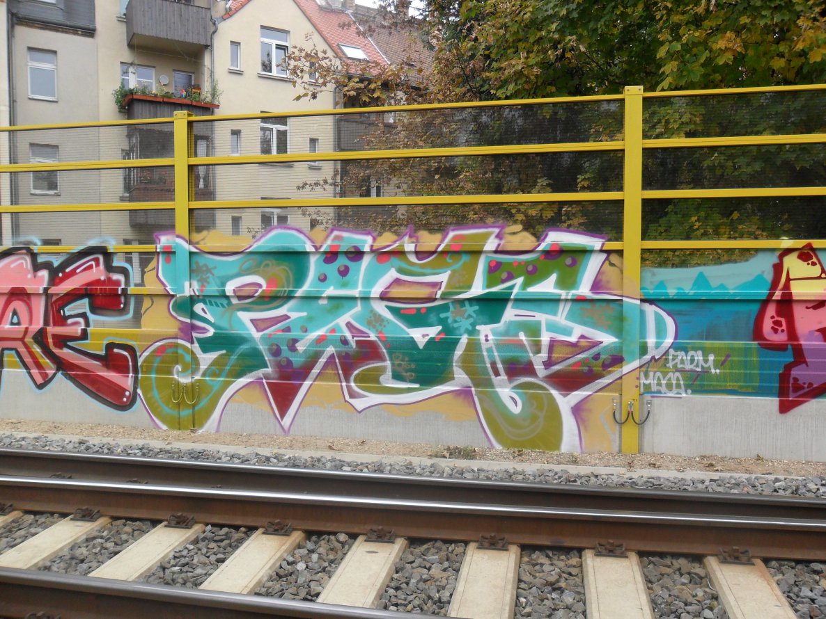 Graffiti Bombing in Leipzig - Photo by PEstoGenovese - PEGS, Maca, Farm (2013)