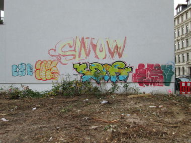 Graffiti Bombing in Leipzig - Photo by PEstoGenovese - exe, teo, sens