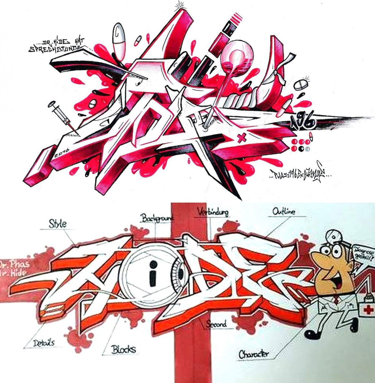 Graffiti Sketch - Photo by PHAS196 - Hide, exchange, konzept